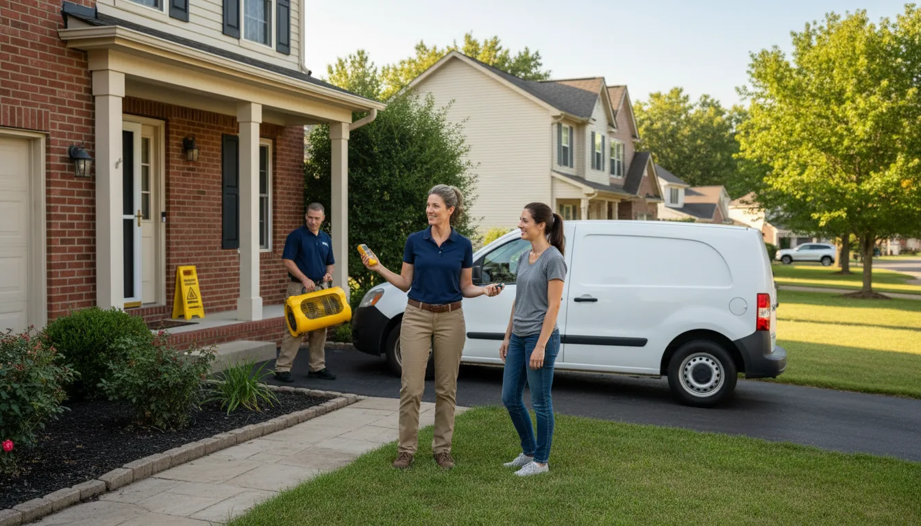 Residential water damage restoration in Elsah, IL